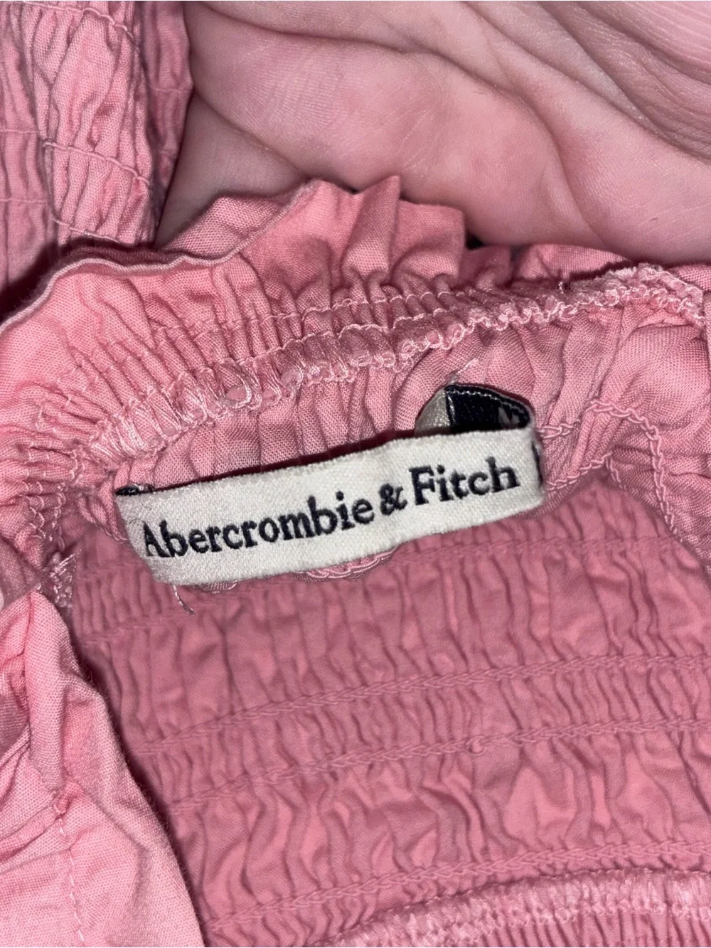 Abercrombie & Fitch Pink Smocked Tiered Maxi Dress Ruffle Straps Medium
